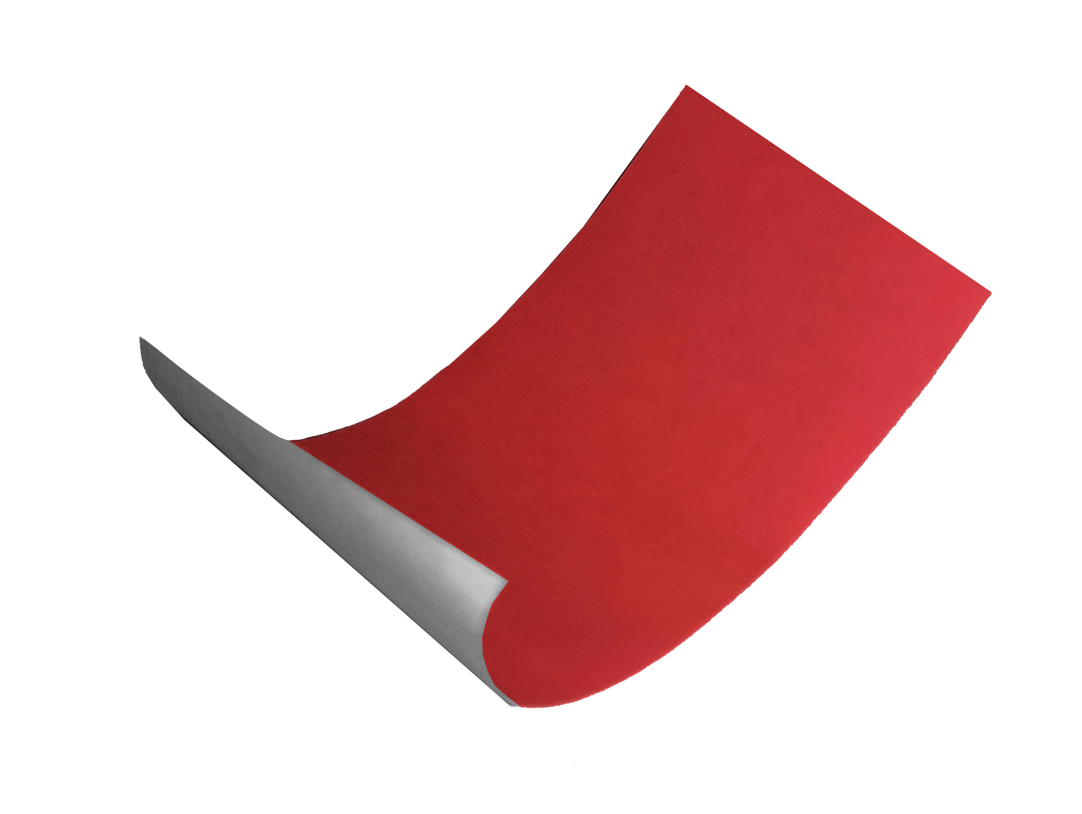 An unrolled piece of red paper